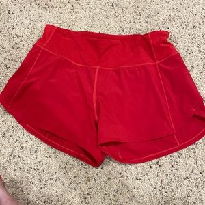 Lululemon Size 6 Tall Speed Up Shorts Dark Red EUC